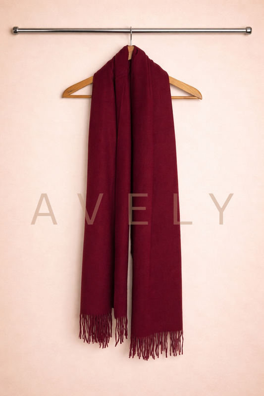 Avely Soft Wool Scarf - Red Wine